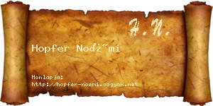 Hopfer Noémi névjegykártya